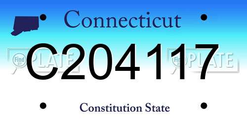 C204117 Connecticut License Plate