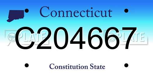 C204667 Connecticut License Plate