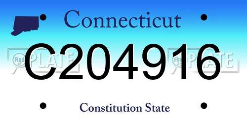 C204916 Connecticut License Plate