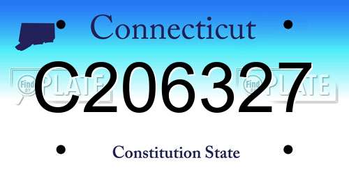 C206327 Connecticut License Plate