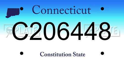 C206448 Connecticut License Plate