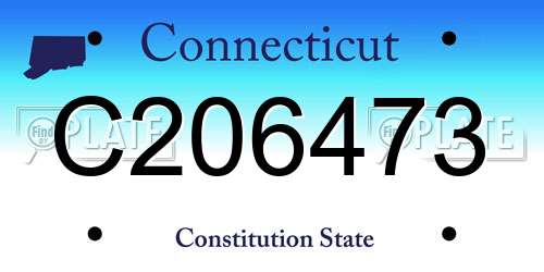 C206473 Connecticut License Plate