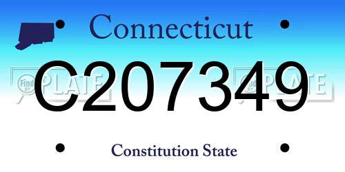 C207349 Connecticut License Plate