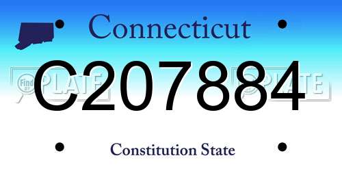 C207884 Connecticut License Plate