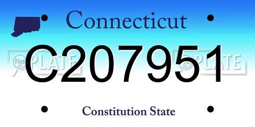 C207951 Connecticut License Plate