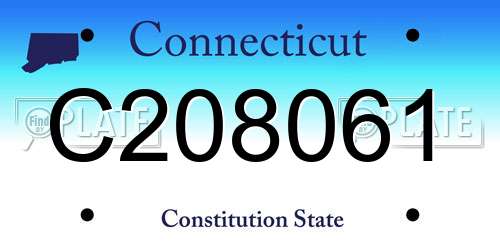 C208061 Connecticut License Plate