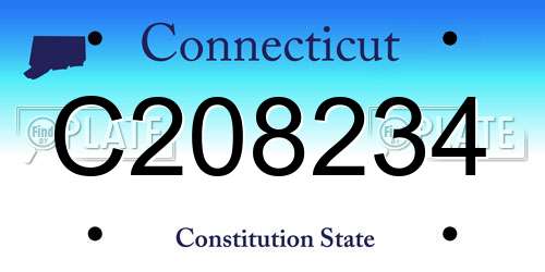 C208234 Connecticut License Plate