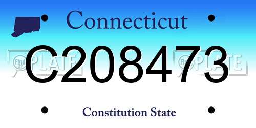 C208473 Connecticut License Plate