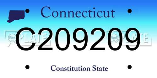 C209209 Connecticut License Plate
