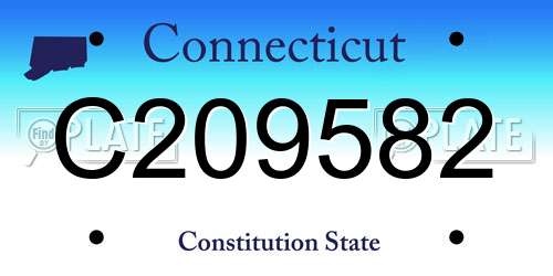 C209582 Connecticut License Plate