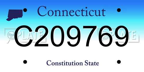 C209769 Connecticut License Plate