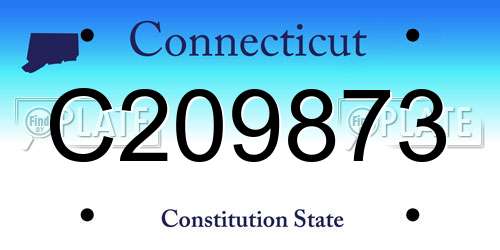 C209873 Connecticut License Plate