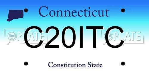 C20ITC Connecticut License Plate
