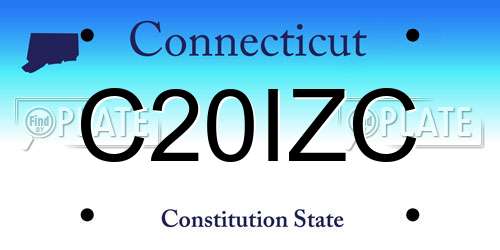 C20IZC Connecticut License Plate