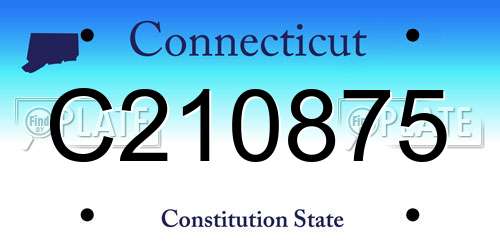 C210875 Connecticut License Plate