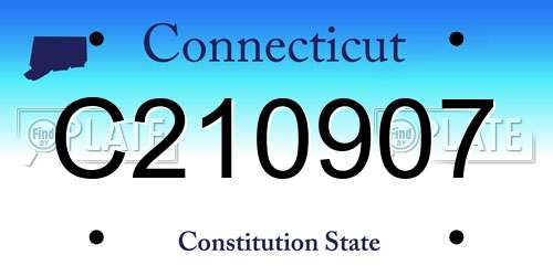 C210907 Connecticut License Plate
