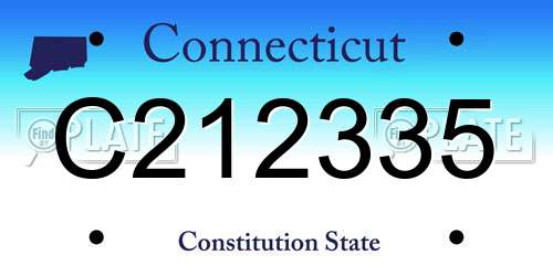 C212335 Connecticut License Plate