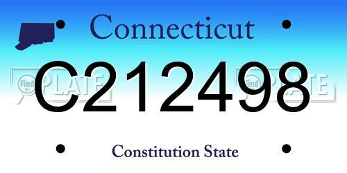 C212498 Connecticut License Plate