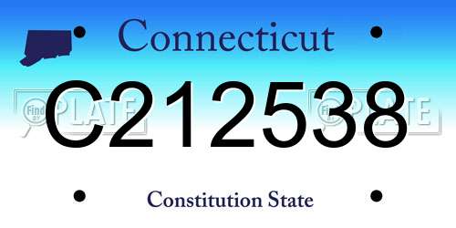 C212538 Connecticut License Plate