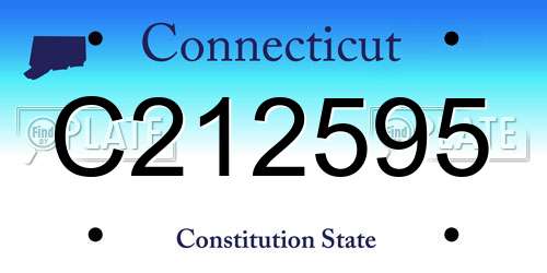 C212595 Connecticut License Plate