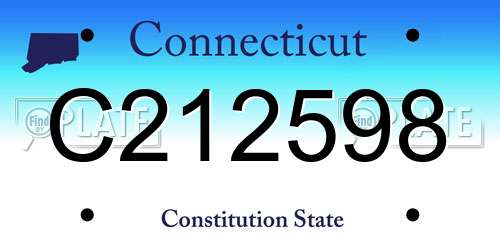 C212598 Connecticut License Plate