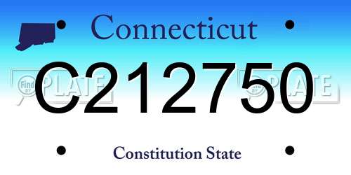 C212750 Connecticut License Plate