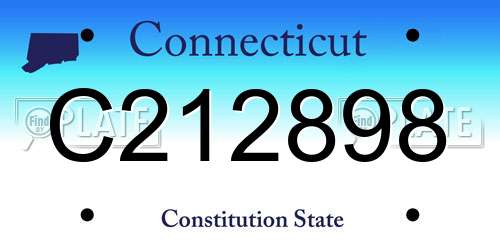 C212898 Connecticut License Plate