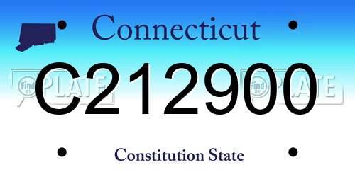 C212900 Connecticut License Plate