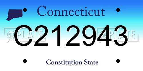 C212943 Connecticut License Plate