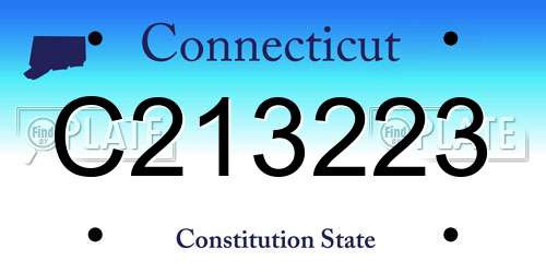 C213223 Connecticut License Plate