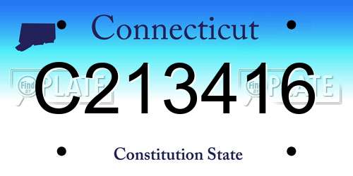C213416 Connecticut License Plate
