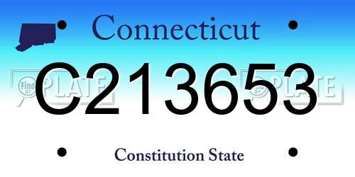 C213653 Connecticut License Plate