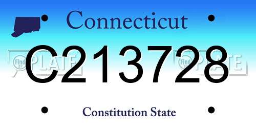 C213728 Connecticut License Plate