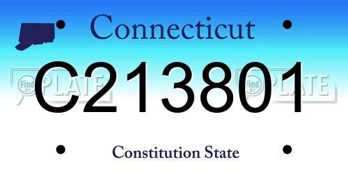 C213801 Connecticut License Plate