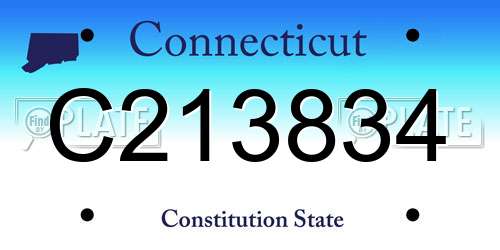 C213834 Connecticut License Plate