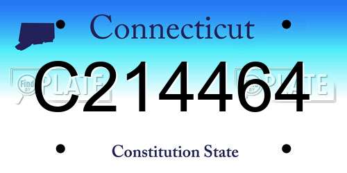 C214464 Connecticut License Plate
