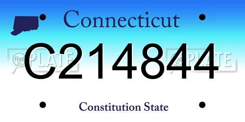 C214844 Connecticut License Plate