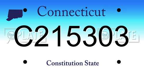 C215303 Connecticut License Plate
