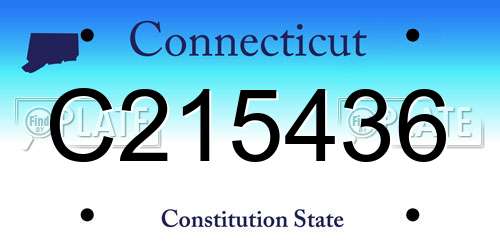 C215436 Connecticut License Plate
