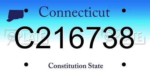 C216738 Connecticut License Plate