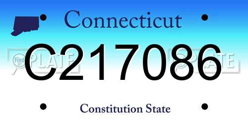 C217086 Connecticut License Plate