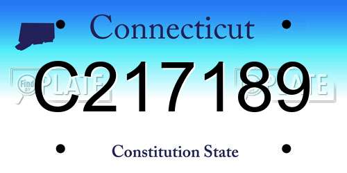 C217189 Connecticut License Plate