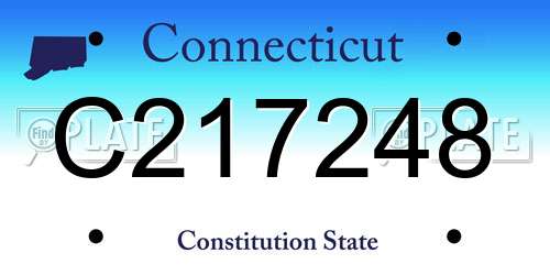 C217248 Connecticut License Plate