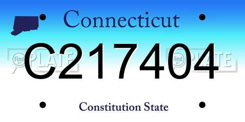 C217404 Connecticut License Plate