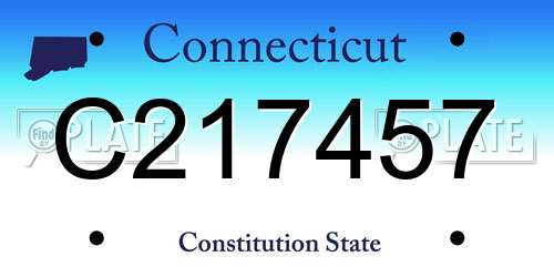 C217457 Connecticut License Plate