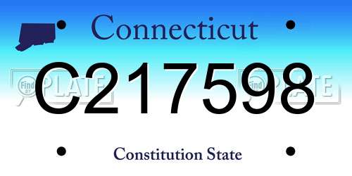 C217598 Connecticut License Plate
