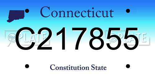 C217855 Connecticut License Plate