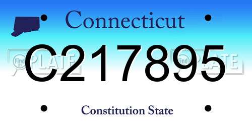 C217895 Connecticut License Plate