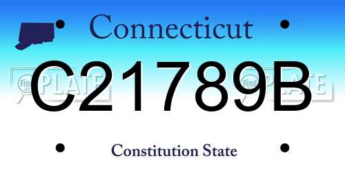 C21789B Connecticut License Plate