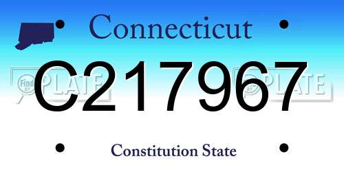 C217967 Connecticut License Plate